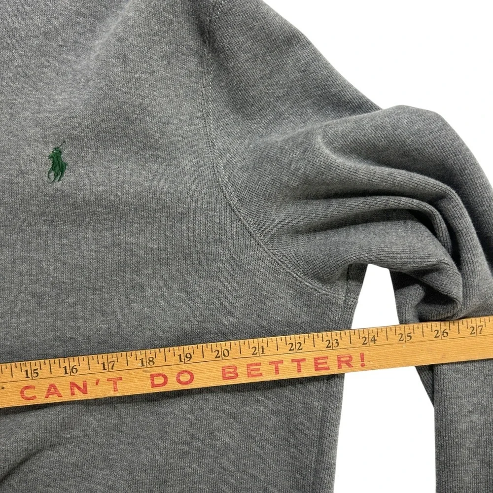Polo Ralph Lauren Quarter Zip Pullover L Gray Cotton‎ Preppy Classic Old Money